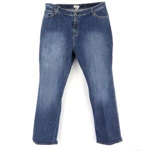 St. John's Bay‎ Jeans High Rise Bootcut Womens Size 22W Blue Faded Stretch Denim